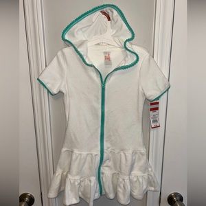 NWT Cat & Jack girls swim hooded coverup -‎ sz XS 4/5